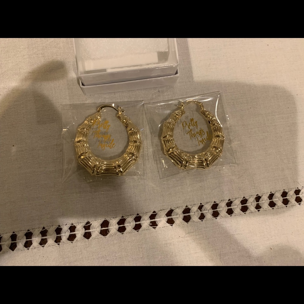 Bamboo Chunky gold filled earrings